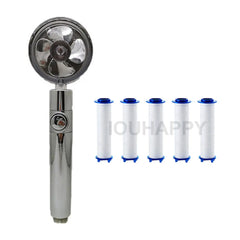 High-Pressure Handheld Turbo Fan Showerhead with Filters