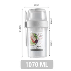 1L Portable Breakfast Cup, Yogurt, Salad, with Fork, School Lunch Box, Food Storage Bento Box
